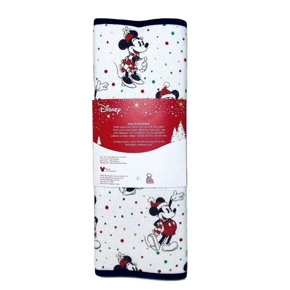 Disney Mickey Minnie Mouse Holiday 2-Pack Dish Drying Mats 16x18 in Christmas - Picture 3 of 4